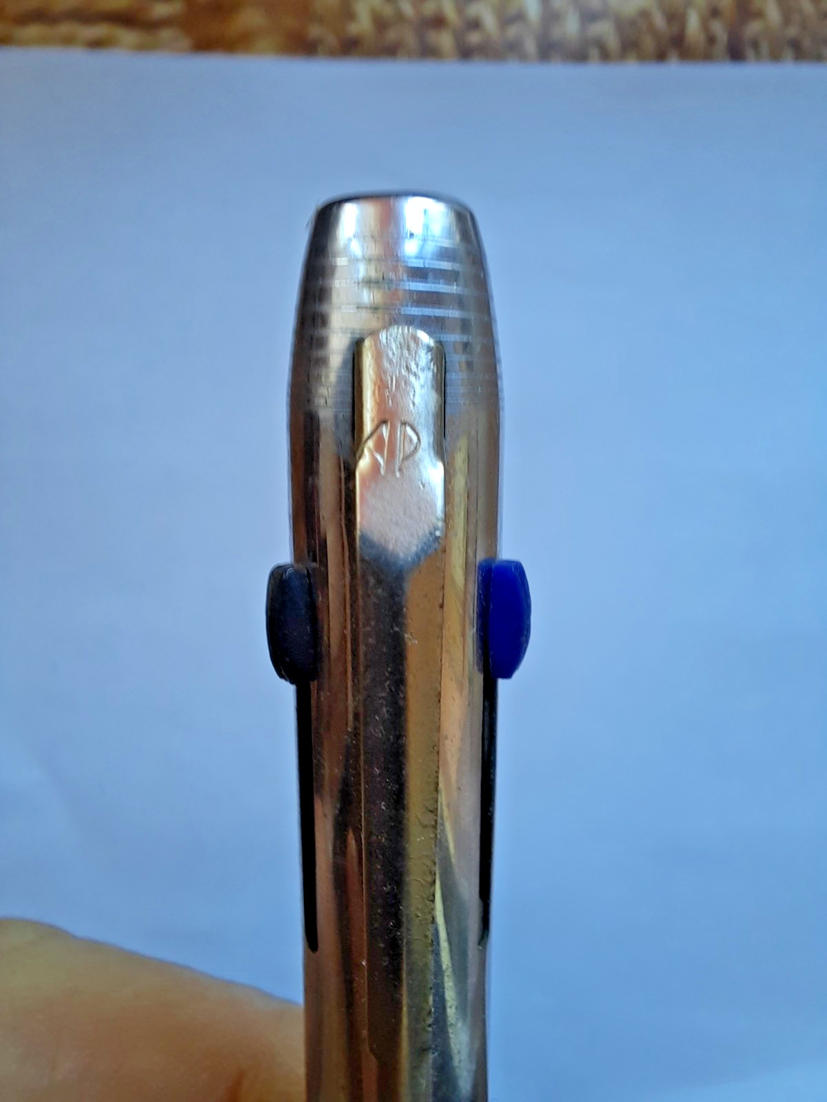 A vintage 3-color Soviet ballpoint pen from the 1970s.
