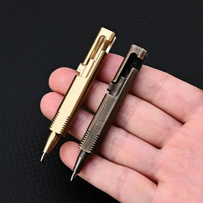 Mini Metal Ballpoint Pens For Journaling Brass Short Ballpoint Pens