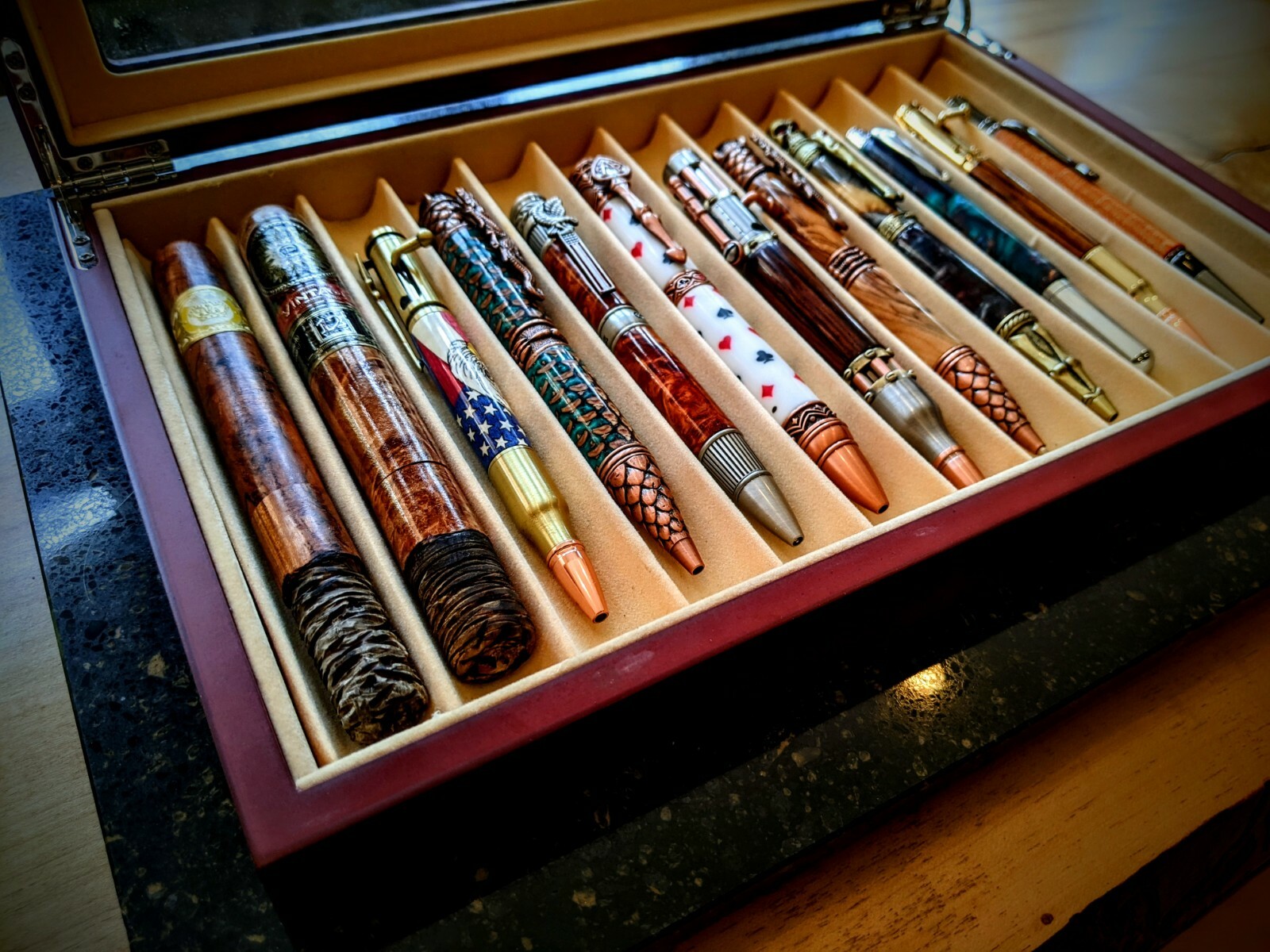 Super Premium Handmade Wood and Acrylic Turned Pen Gift Set of 12 Random