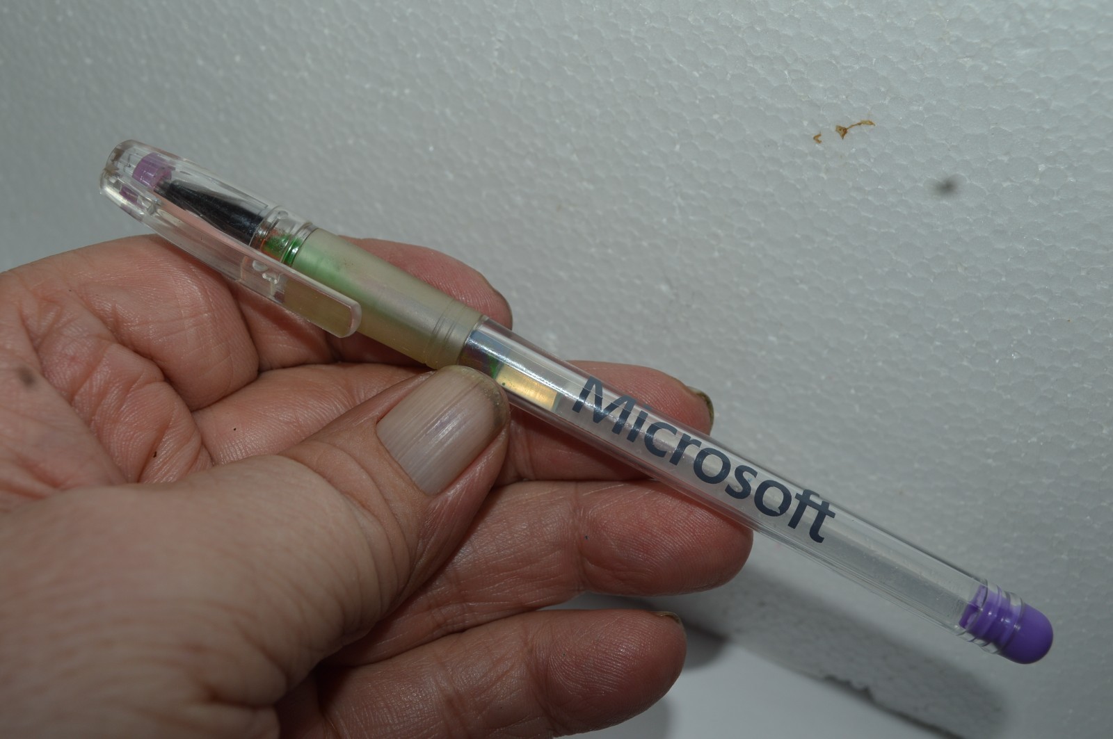 MICROSOFT Two Promotional Ballpoint Pens TechNet Both Plastic Circa 1990’s