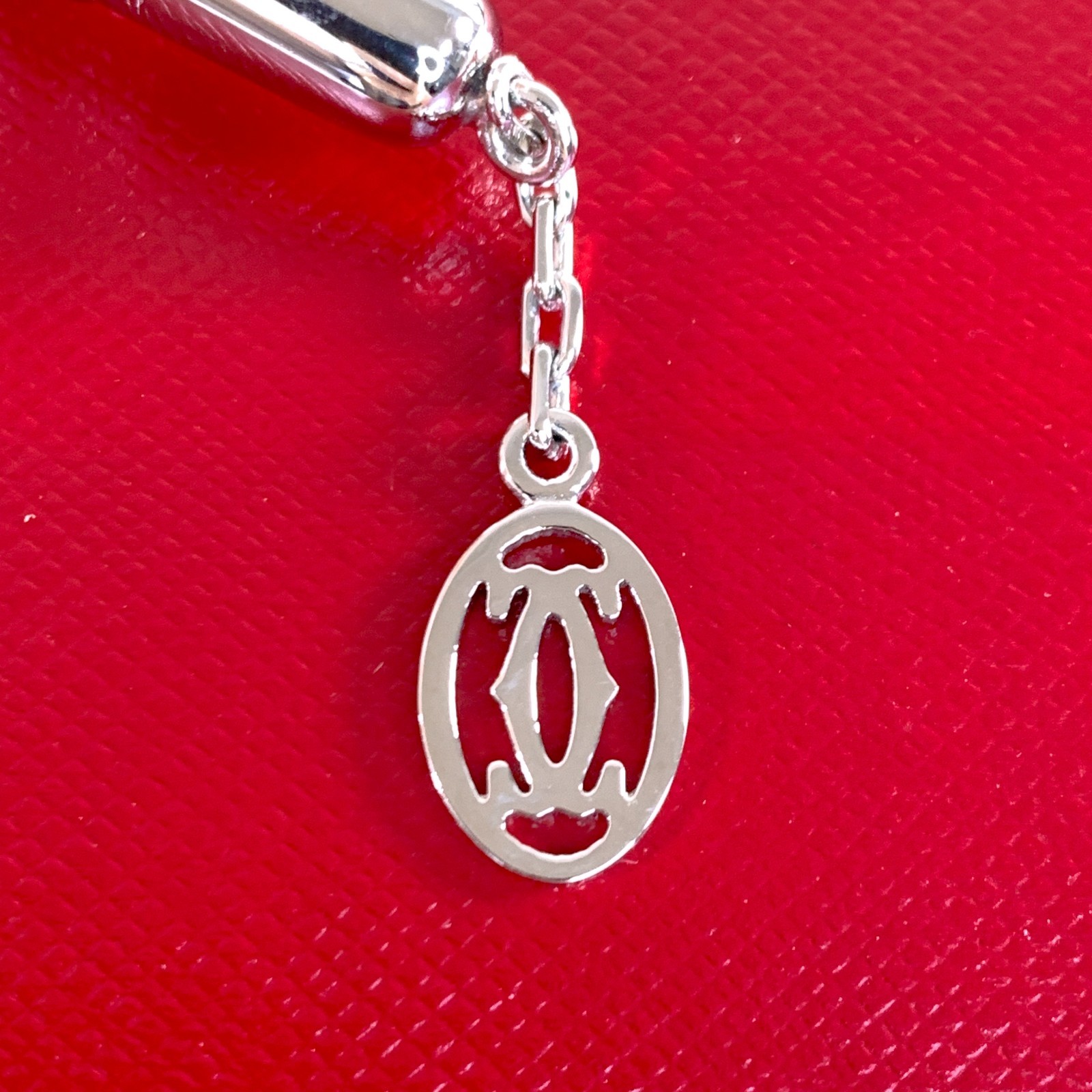 Cartier Mini Ballpoint Pen Charm Silver Lacquer Palladium Finish w/Case & Papers