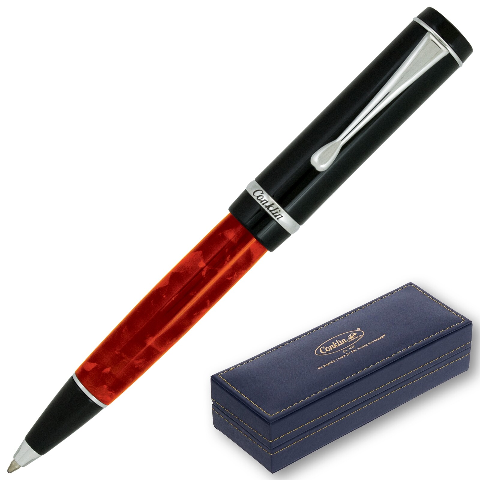 Conklin Duragraph Ballpoint Pen – Red Nights, With Fine Tip (CK71385)