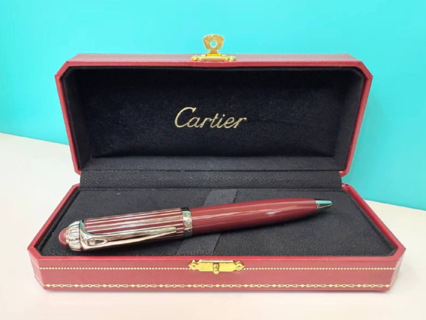 Cartier Red Ballpoint Pen Luxury Writing Instrument Executive Gift New Box