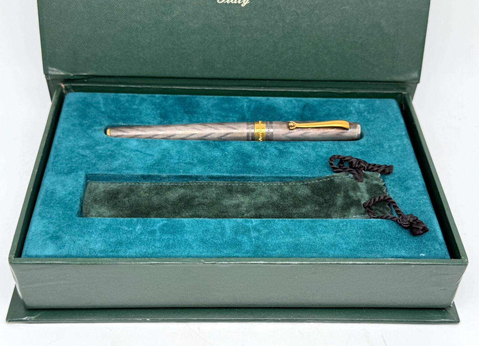 1990’s Montegrappa 1912 1055vi Silver 925 Sterling Silver Ballpoint Pen