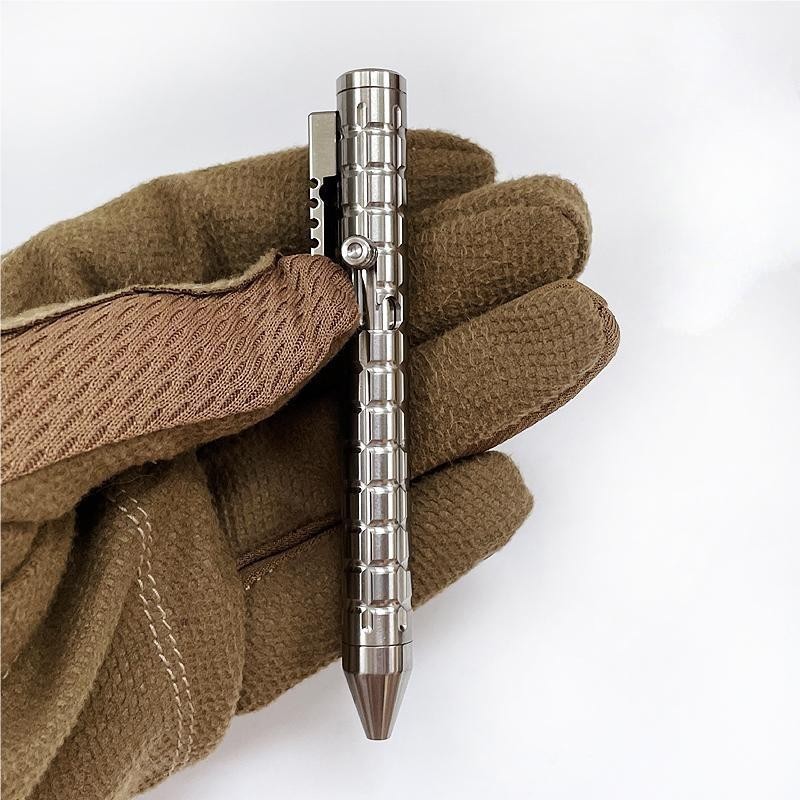 Titanium Alloy Mini Ballpoint Pen Bolt Action EDC Pocket Signature Pen Outdoor