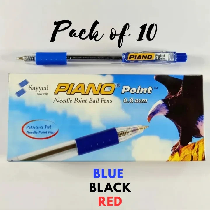 10PCS Piano Needle Point Ball Pens 0.8mm Smooth Writing Office School Stationery