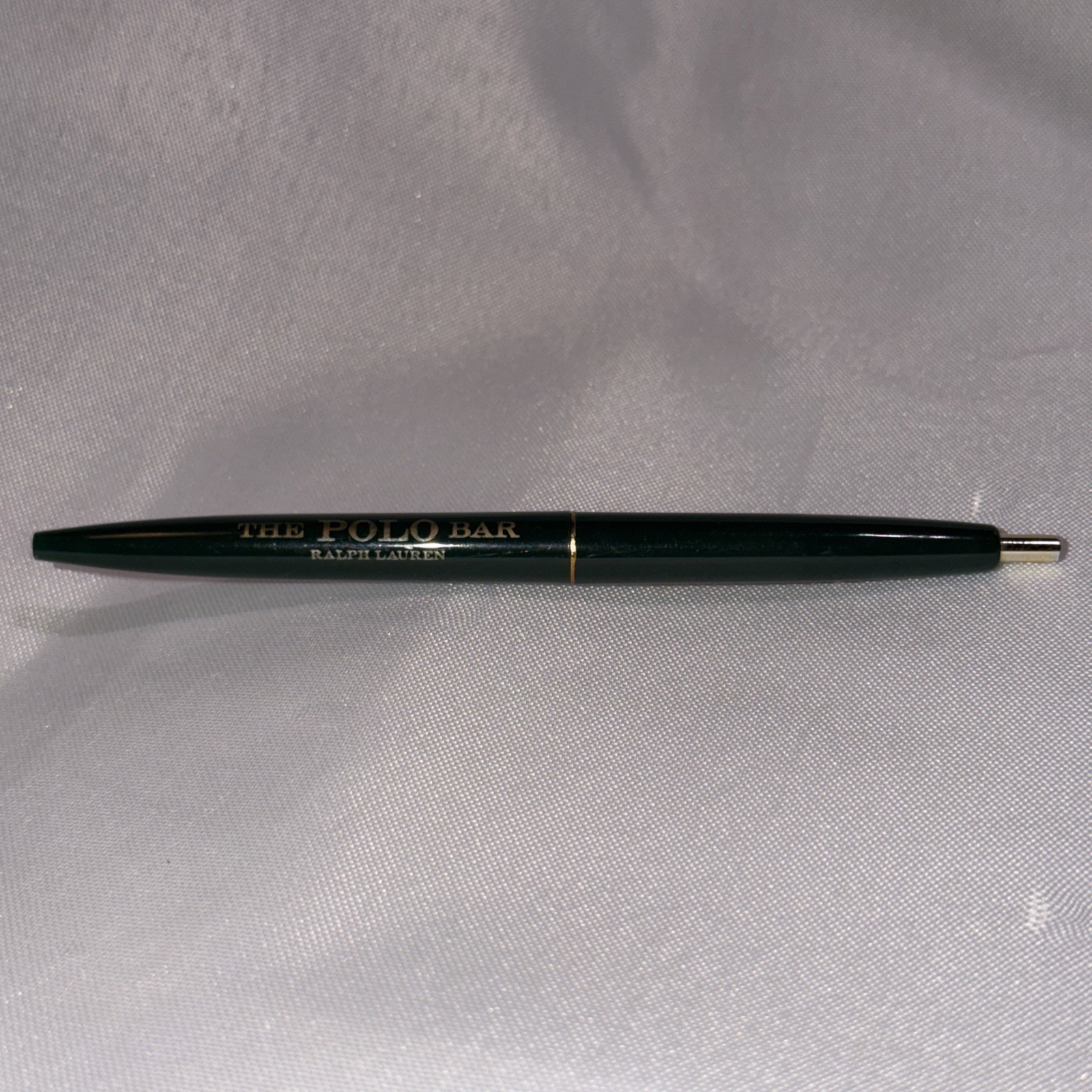 The Polo Bar Ralph Lauren Ballpoint Pen Green Gold NYC Restaurant Collectible