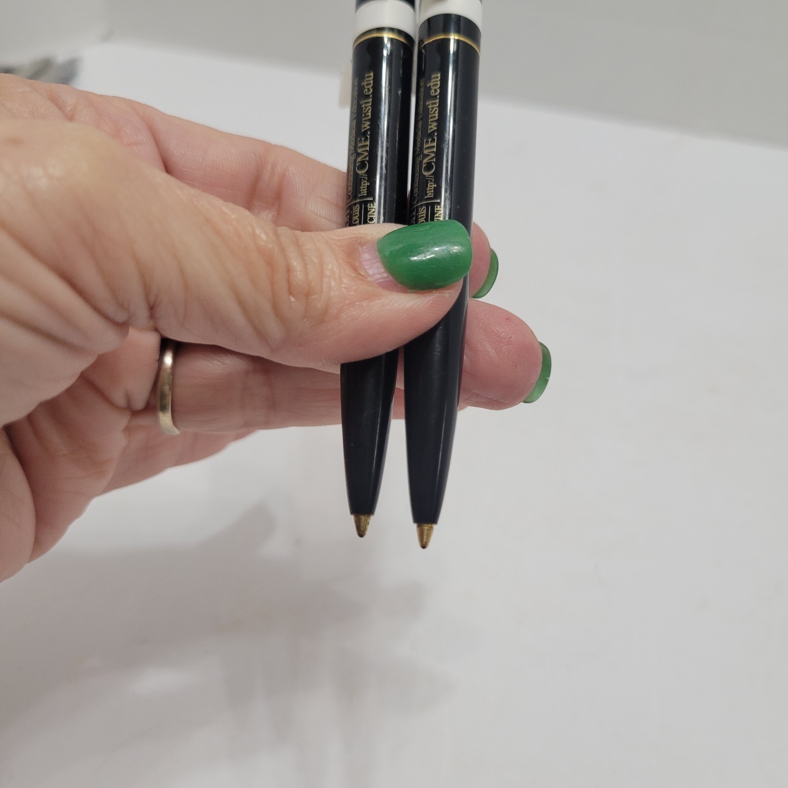 2 VTG Bic Clic Pen Washington University School Of Med Black W/Gold Trim Mexico
