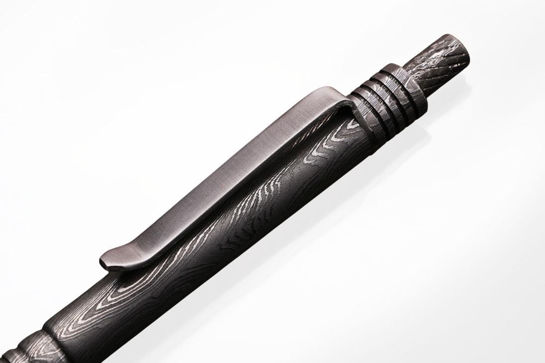 Damascus Steel Metal Ballpoint Pen Silver 137mm 70g Stationary Gift w/Box