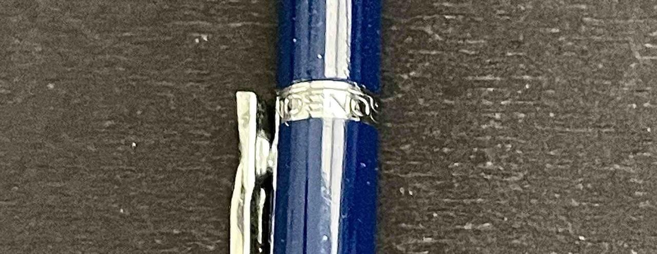 Vintage Ronson Blue Enamel Roller ball Pen Made In Germany With 3 Refills