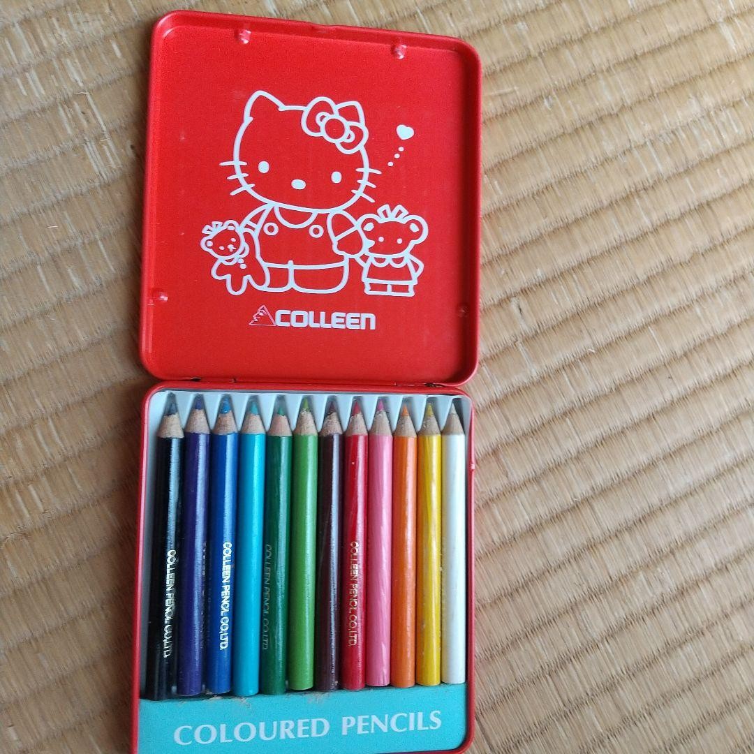 Sanrio/Colin Hello Kitty Tiny Chum Colored Pencils 12 Colors/Mini Size #80f87f