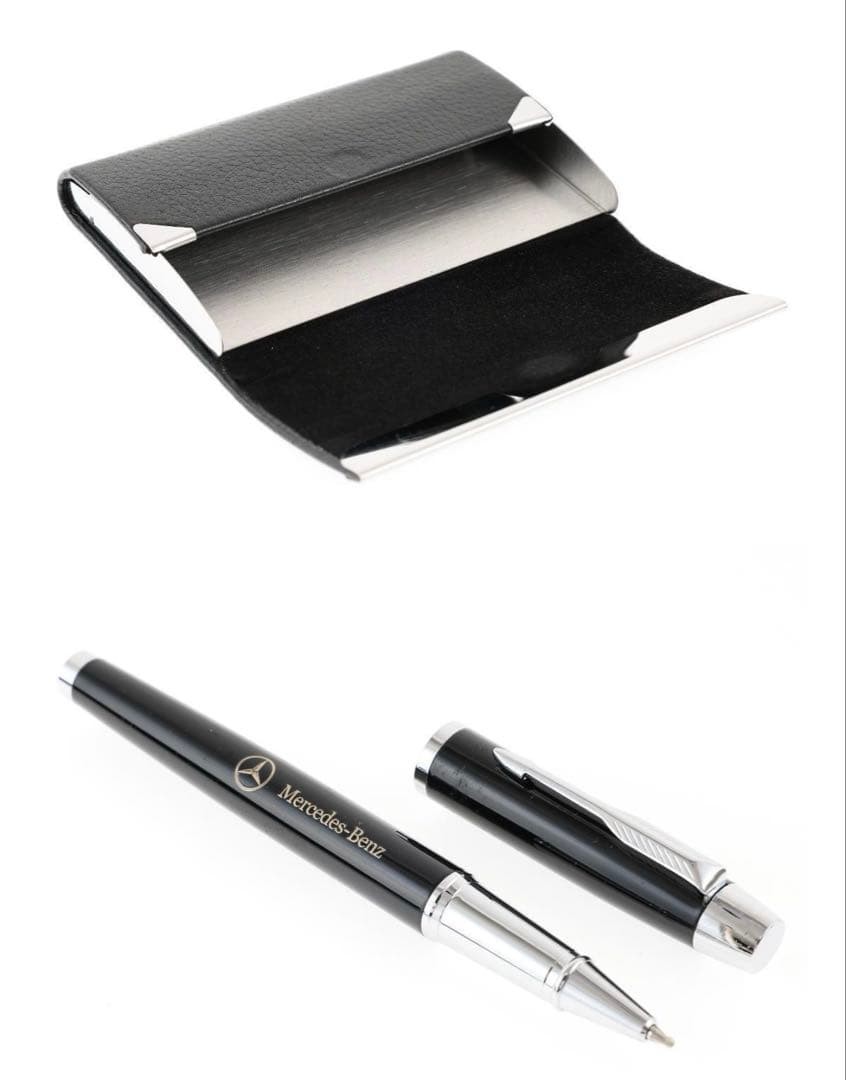 Mercedes Benz original pen and card case set novelty #8cd3f8