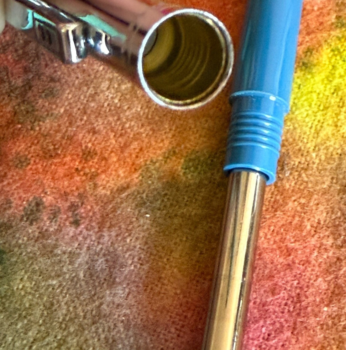 VTG 90s BLUE Paper Mate Double Heart Profile Ball Pen Slim Grip Mexico Blue Ink