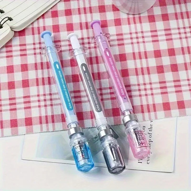 10Pcs Syringe Gel Pens Novelty Fun Ballpoint Nurse Doctor Student Gift