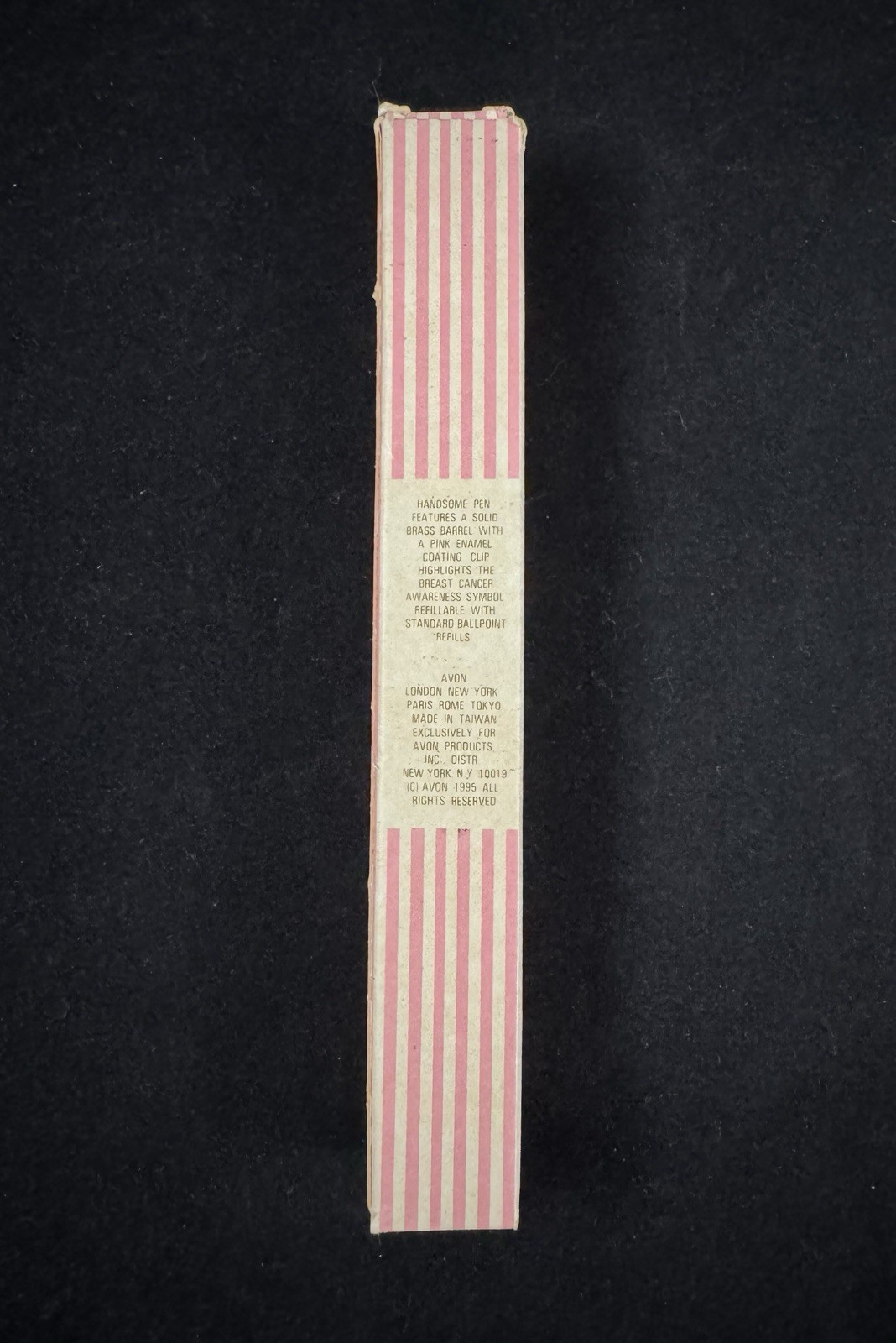 Vintage 1995 Avon Pink Ribbon Breast Cancer Crusade Enamel Pen w/ Original Box