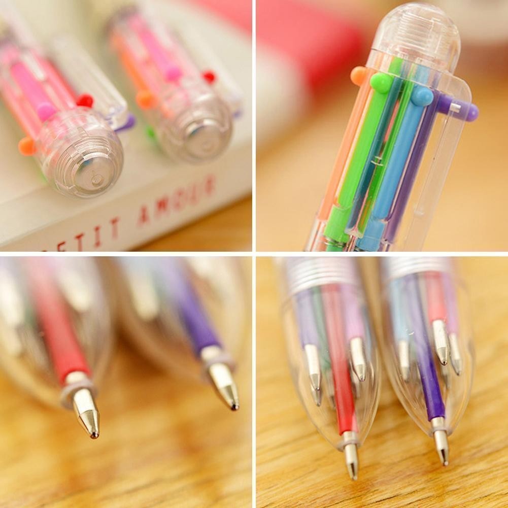 1pc MultiColor 6 in 1 Color Ballpoint Pen Ball Point Pens Kids School Office–