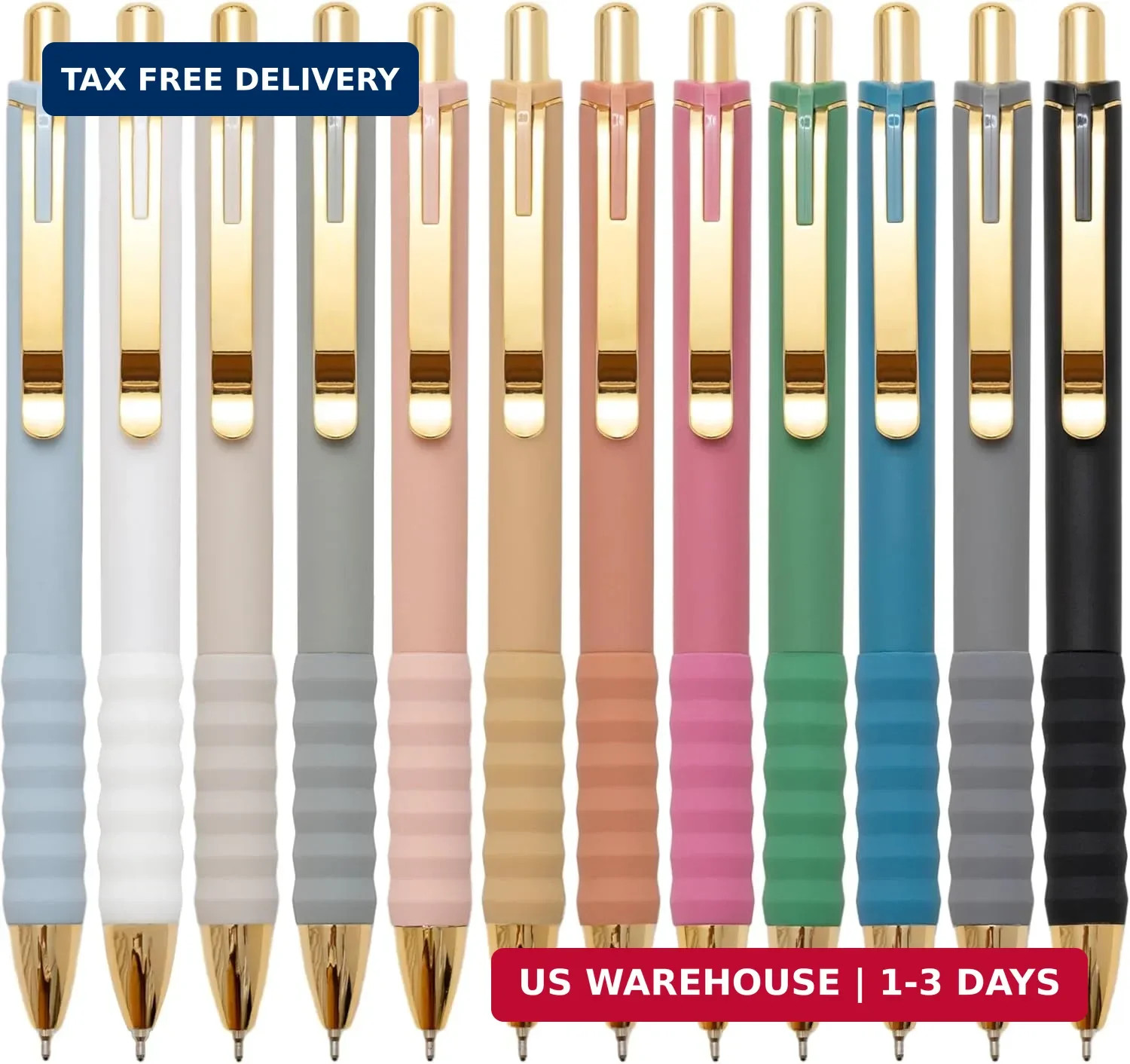 Linbsunne Ballpoint Pens Black Medium Point 1mm with Super Soft Grip Ball Point