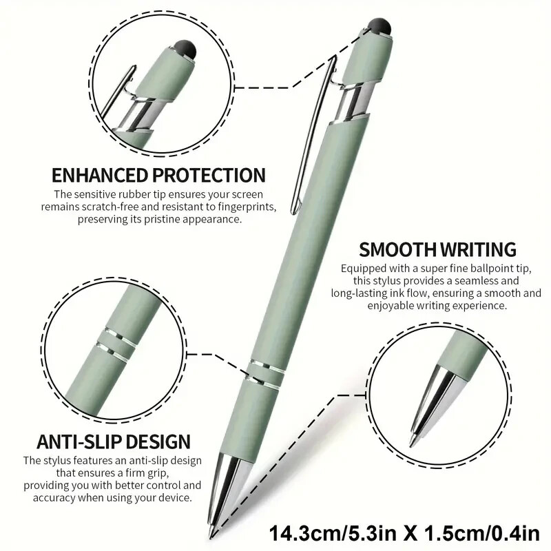 10 Pack Metal Retractable Ballpoint Pens with Touchscreen Stylus Multicolor new
