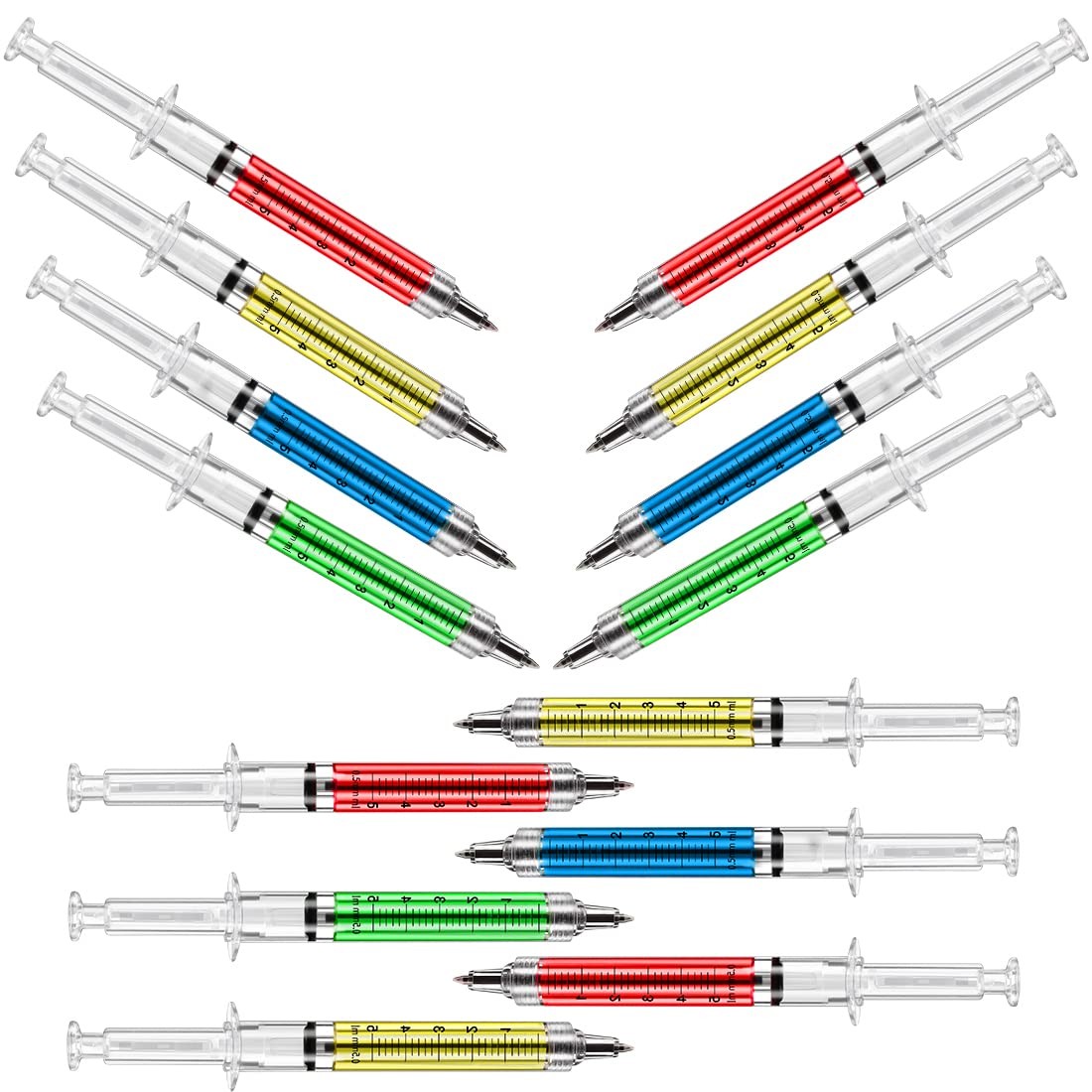 SunAngel Multi-Color Syringe Pen Black Ink Nurse Doctor Office Supplies (24)