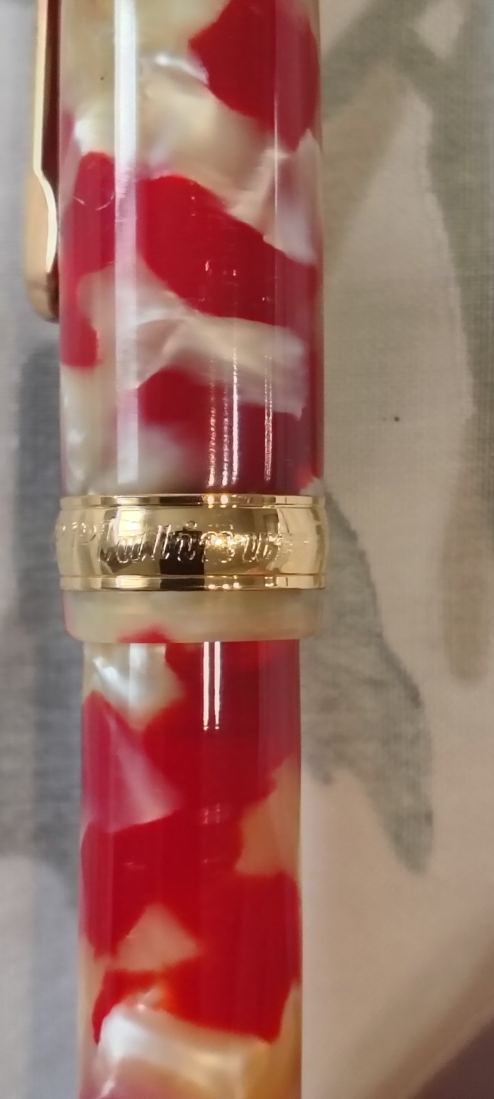 Platinum 3776 Marble Red & Yellow Ball Point pen Made In Japan