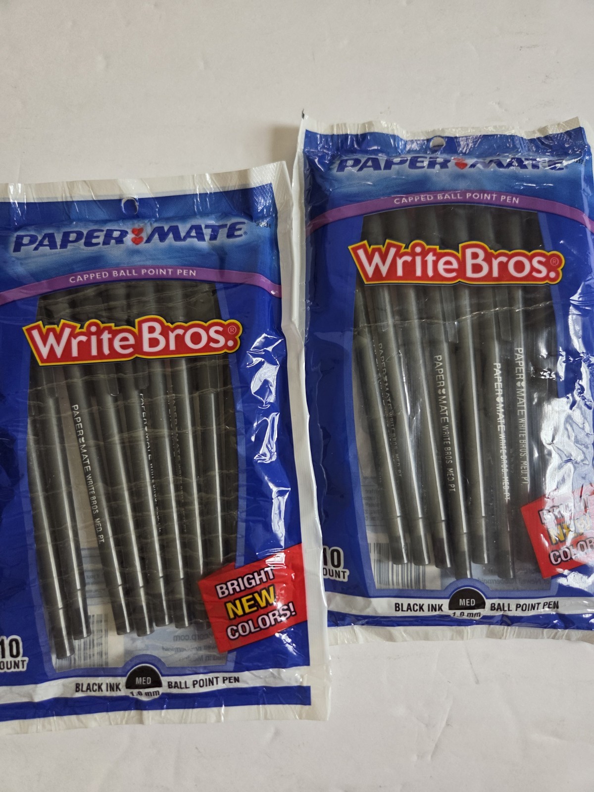 Vtg 2004 Paper Mate Write Bros Ballpoint Pens 10-Pack Black Ink NOS (2 Packs)