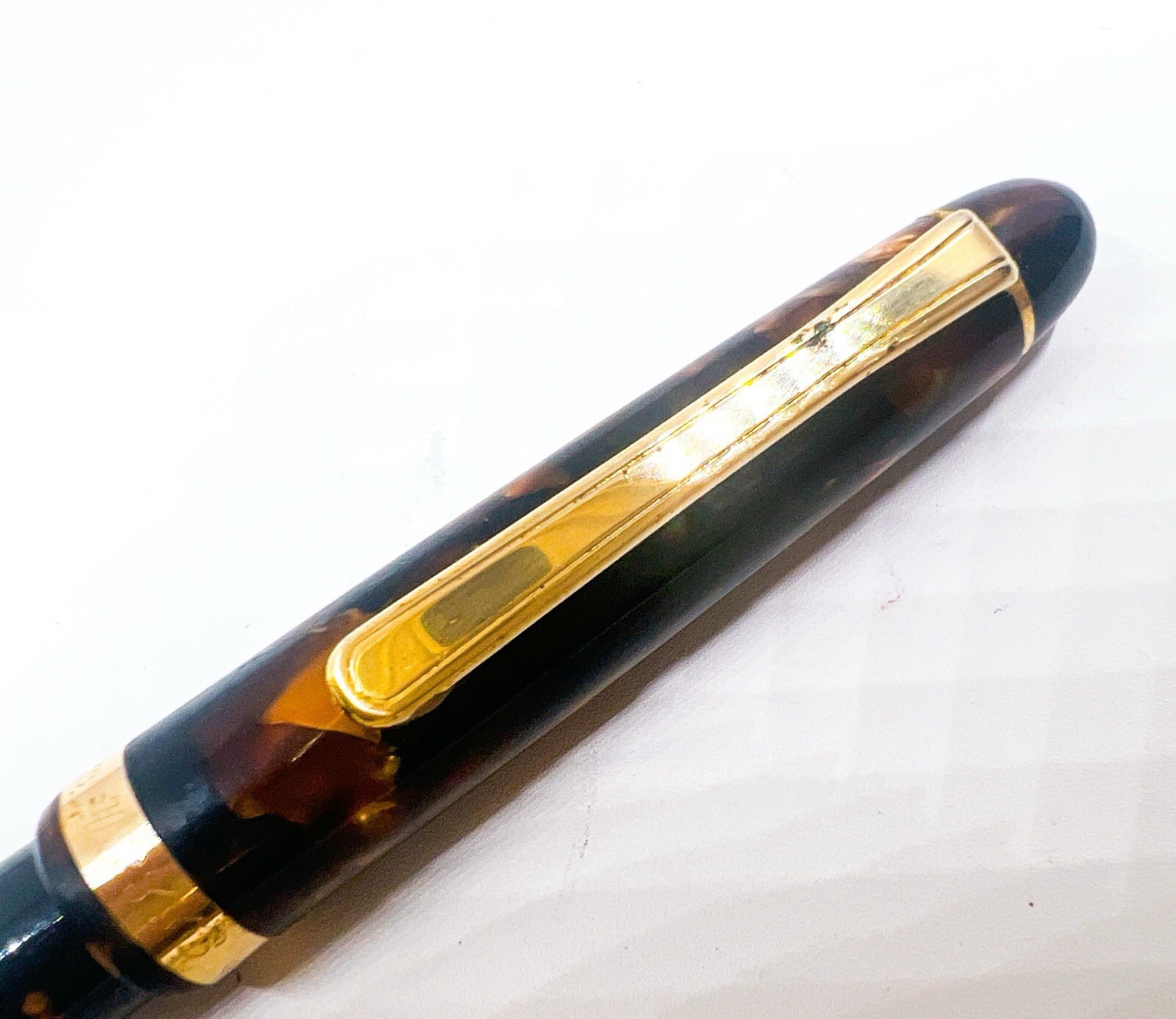 Platinum 3776 Century Celluloid Ballpoint Pen Resin Gold Trim Limit Edition