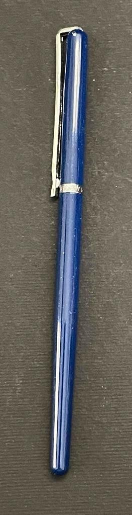 Vintage Ronson Blue Enamel Roller ball Pen Made In Germany With 3 Refills