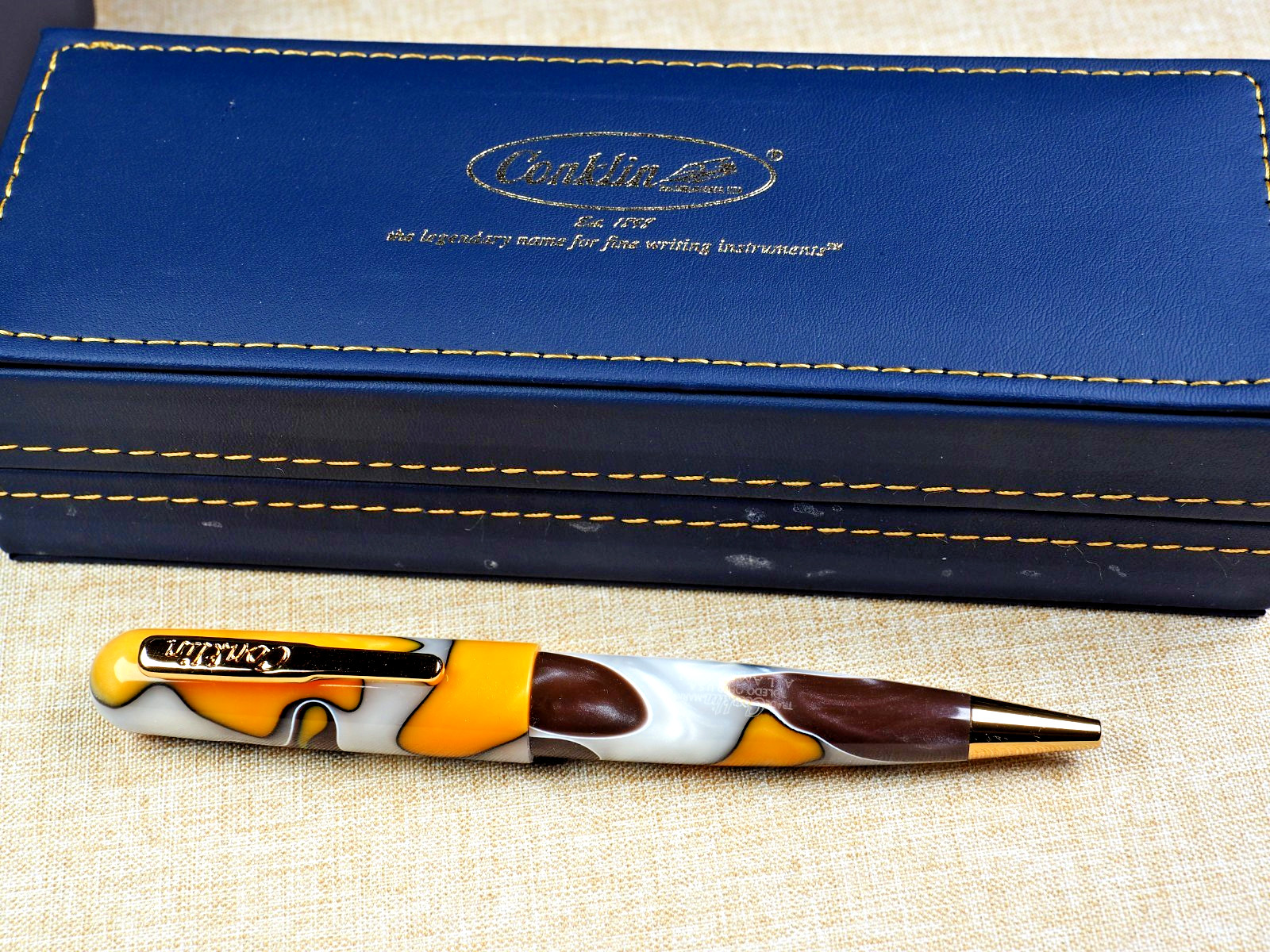 BEAUTIFUL CONKLIN ALL AMERICAN YELLOWSTONE BALLPOINT PEN – NEW IN BOX