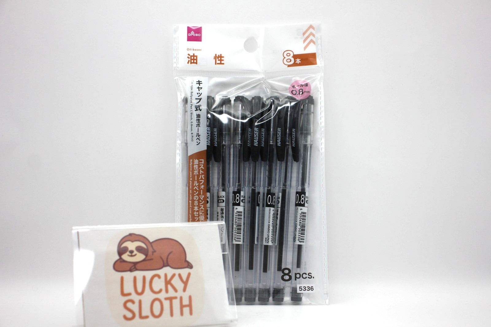 DAISO Black Ballpoint Pen 0.8mm 10Pieces Set of 3 Cap Type Oil-based ink Japan
