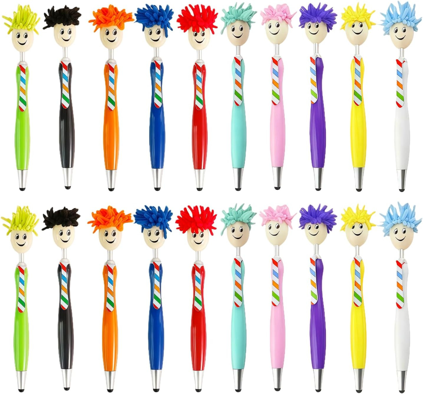 Mop Head Ballpoint Pens, 20PCS Funny Pen with Plush Hair for Adults | Novelty St