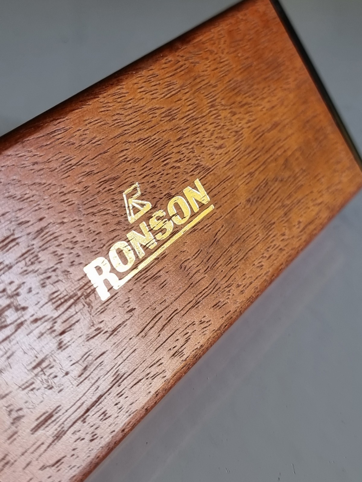 Ronson Gold Plated Ballpoint Pen with Wooden Case – Vintage, with Warranty