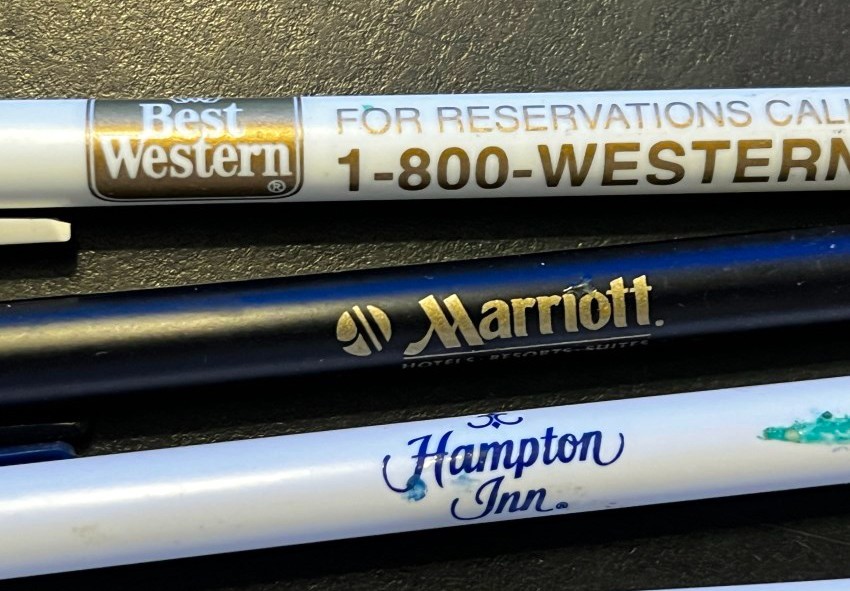Marriott Best Western Double Tree Days Inn Hampt (6) Hotel branded pens working