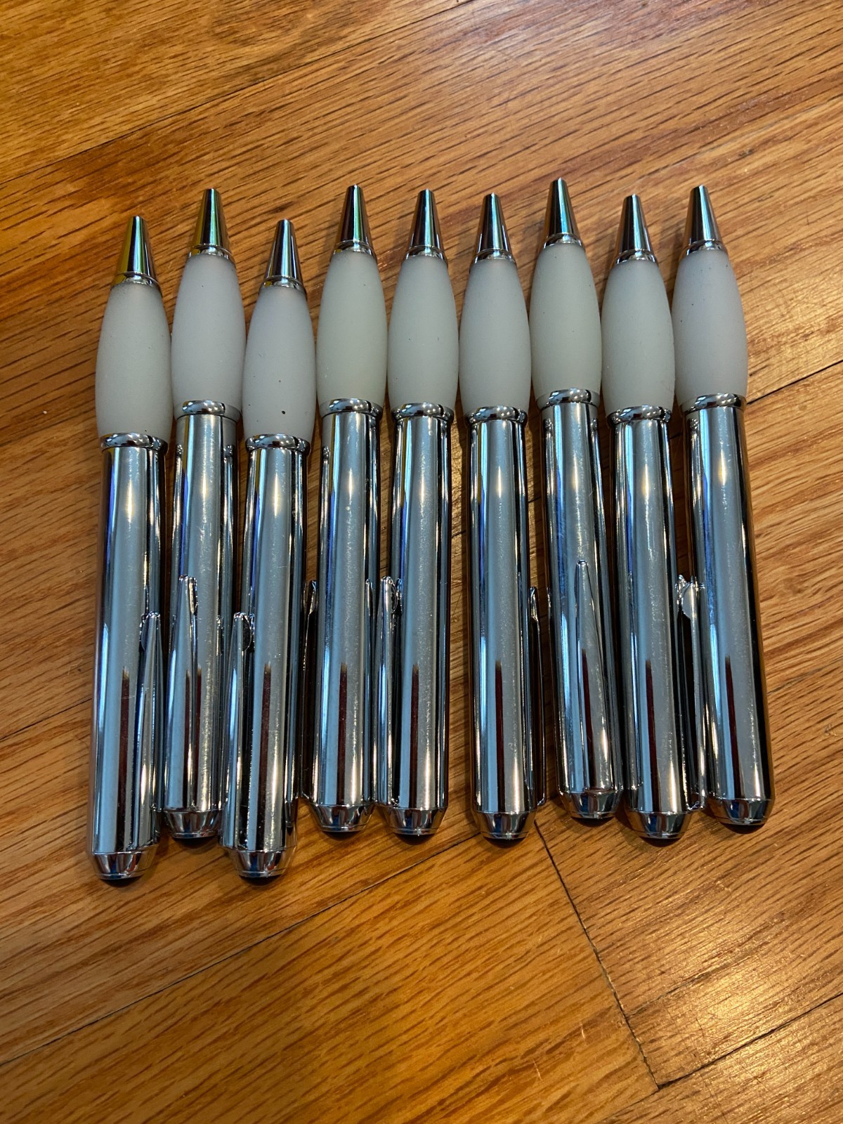 LOT OF 9 SOLID METAL…HEAVY DESIGNER PENS WITH GEL GRIPS