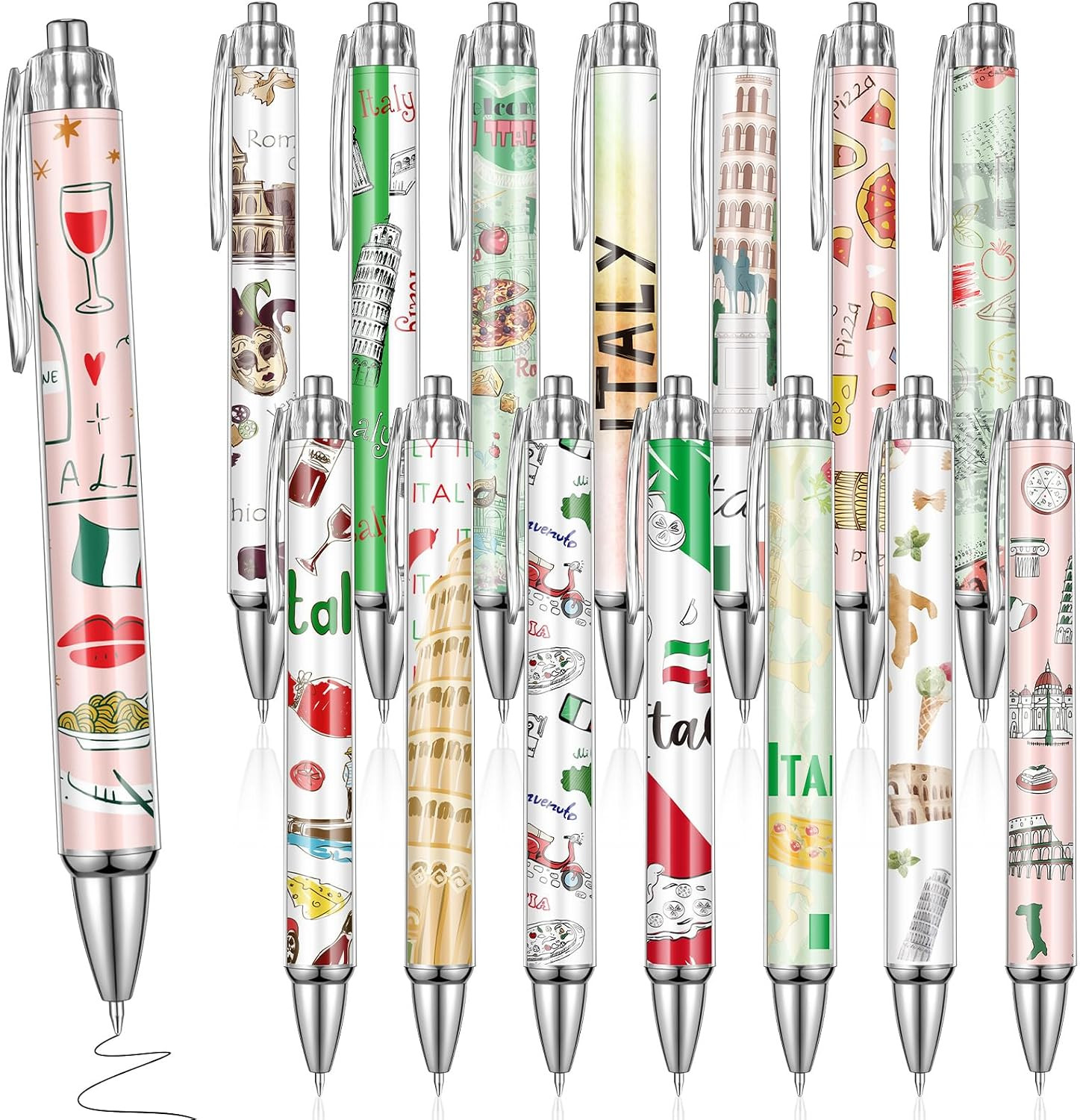 15 Pcs Italy Travel Ballpoint Pens Italy Souvenirs Gifts Travel Pen Bulk Retract