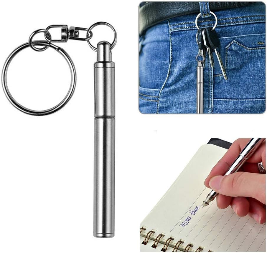 1Pc Retractable Mini Pen, Metal Tool Retractable Pocket Keychain Dad Gadgets,…