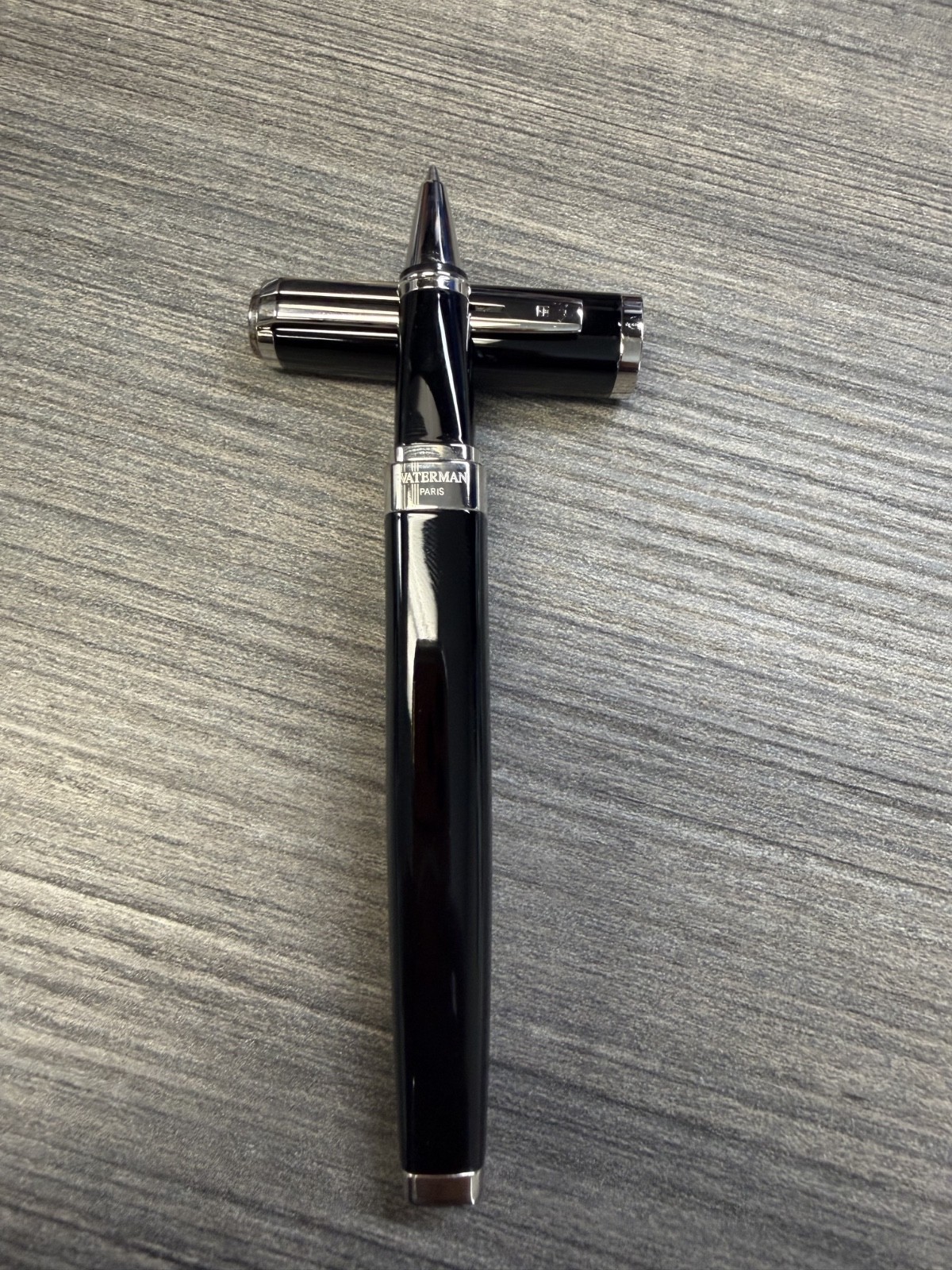 Waterman Paris Black & Silver Ballpoint Pen Luxury Executive Made in France