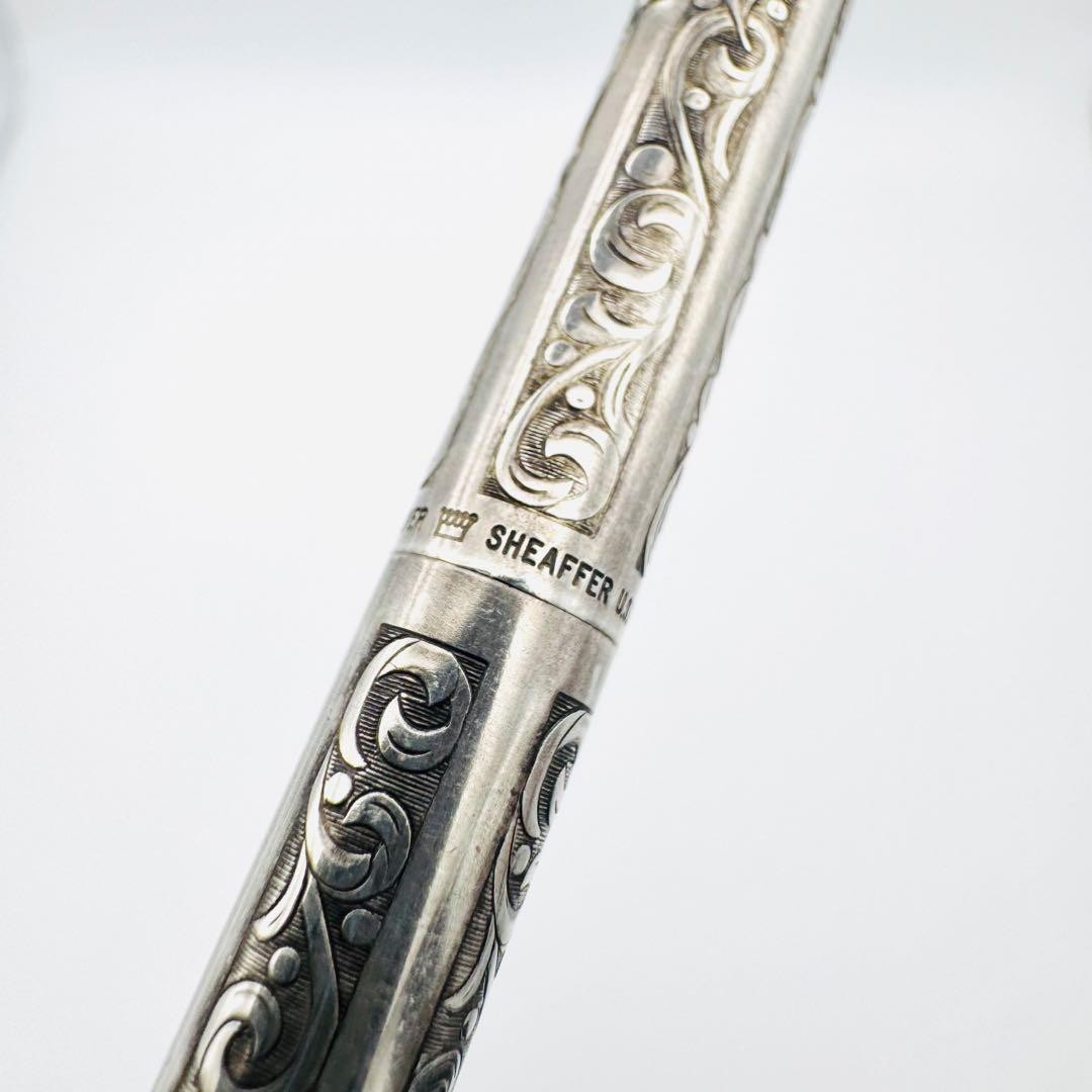 Rare Schafer Ballpoint Pen Sterling Silver Solid Engraving Good