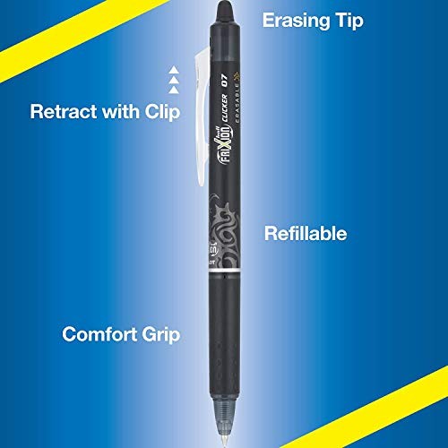 FriXion Clicker Erasable Gel Pens, Fine Point 14 Count (Pack of 1) Black
