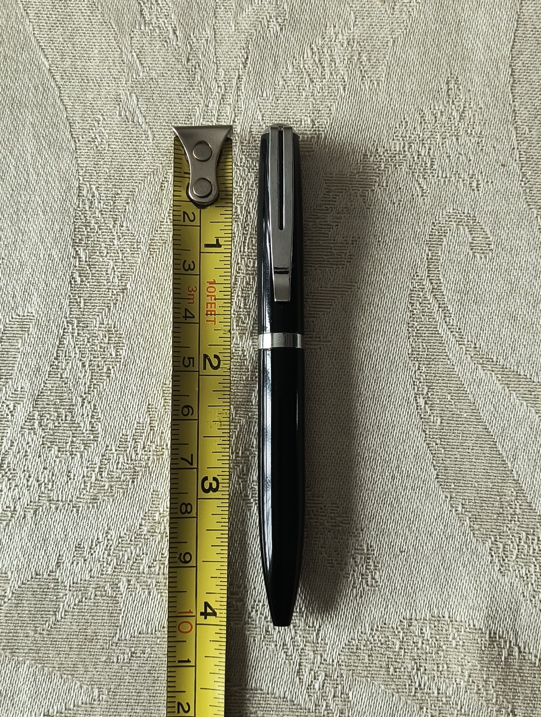 Black & Chrom 4″ Mini Twist Pen, Pocket-Size, Black Ink Working Condition.