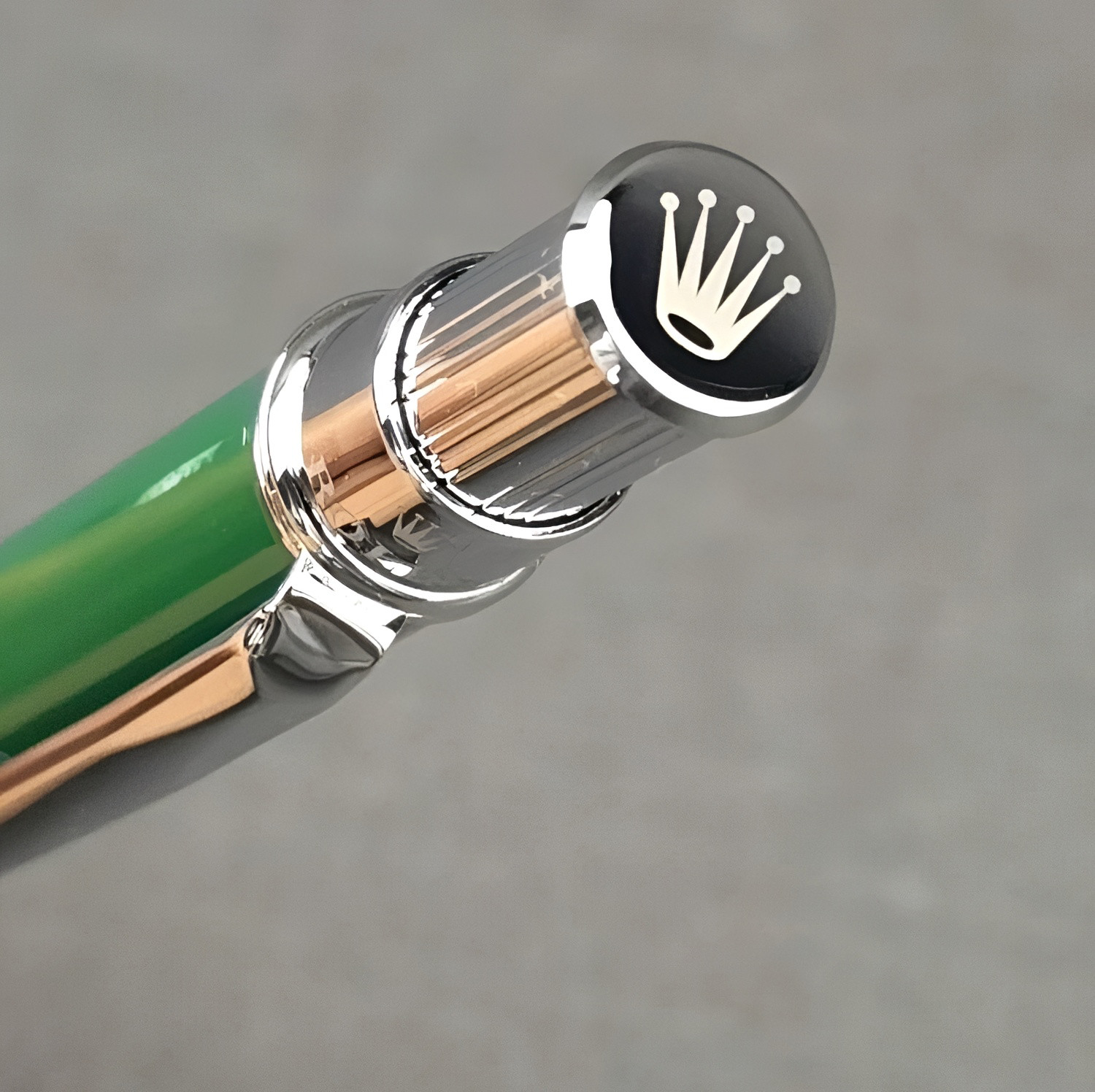 Rolex Ballpoint Pen – Green & Silver Collectible Writing Instrument Luxury Gift