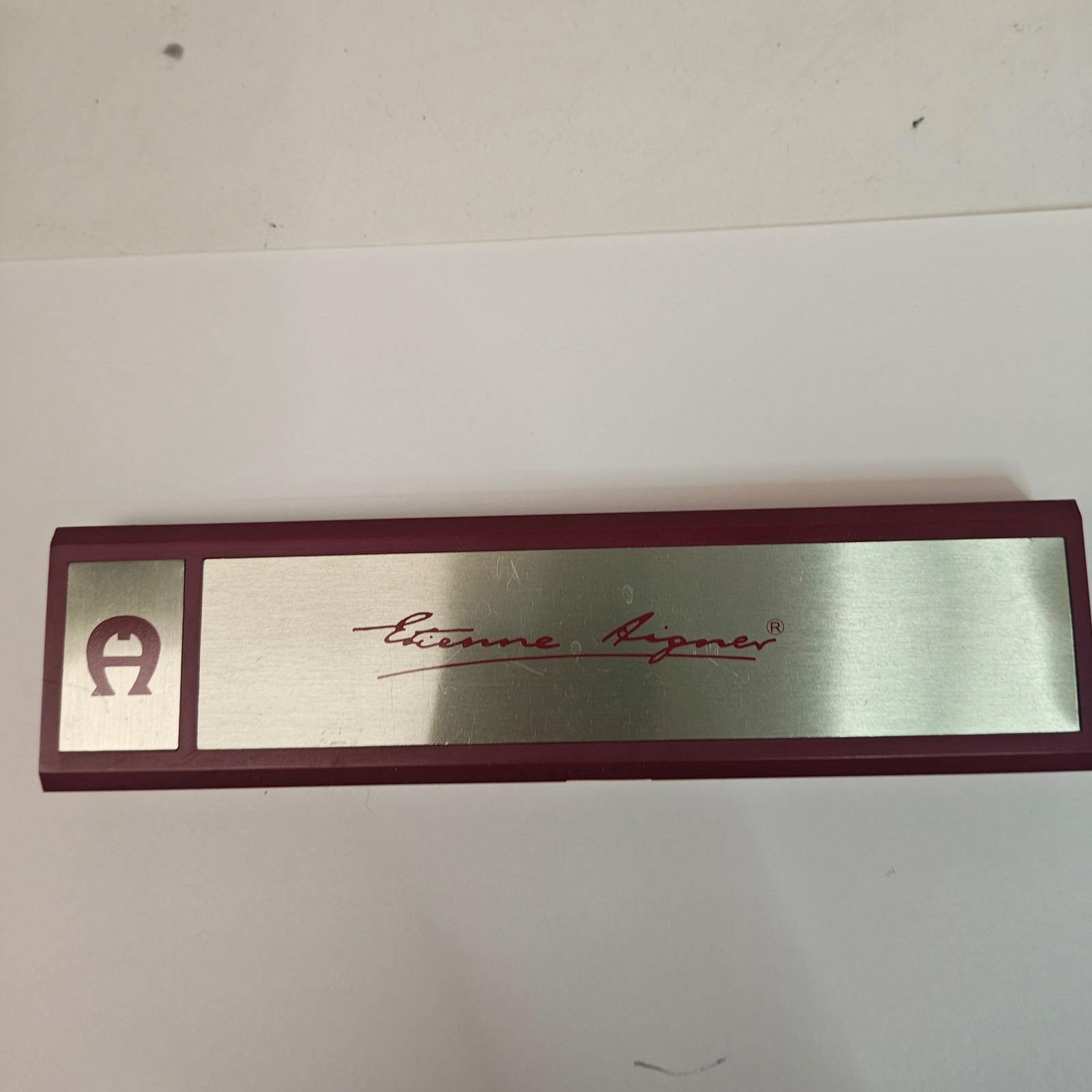 Vintage Etienne Aigner Twist Ballpoint Pen Burgundy Red Gold Trim Taiwan Box