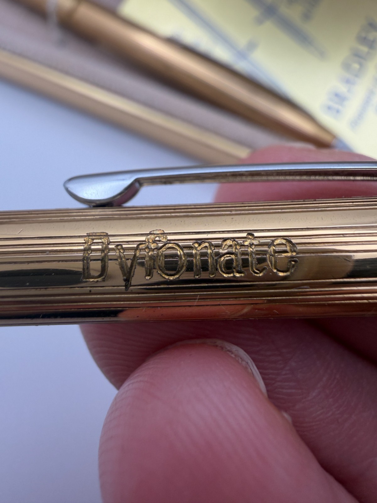 Stauffer Chemical Company Dyfonate Gold Tone Pen and Pencil Bradley NOS