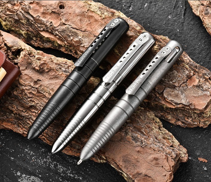 New Practical Titanium Alloy Pocket Ball Pen Signature EDC Pens w/ 5 G2 Refills