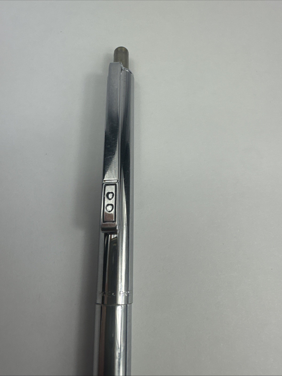 Vintage PAPER MATE Profile Slim Grip Ballpoint Pen Shiny Chrome Made In Mexico