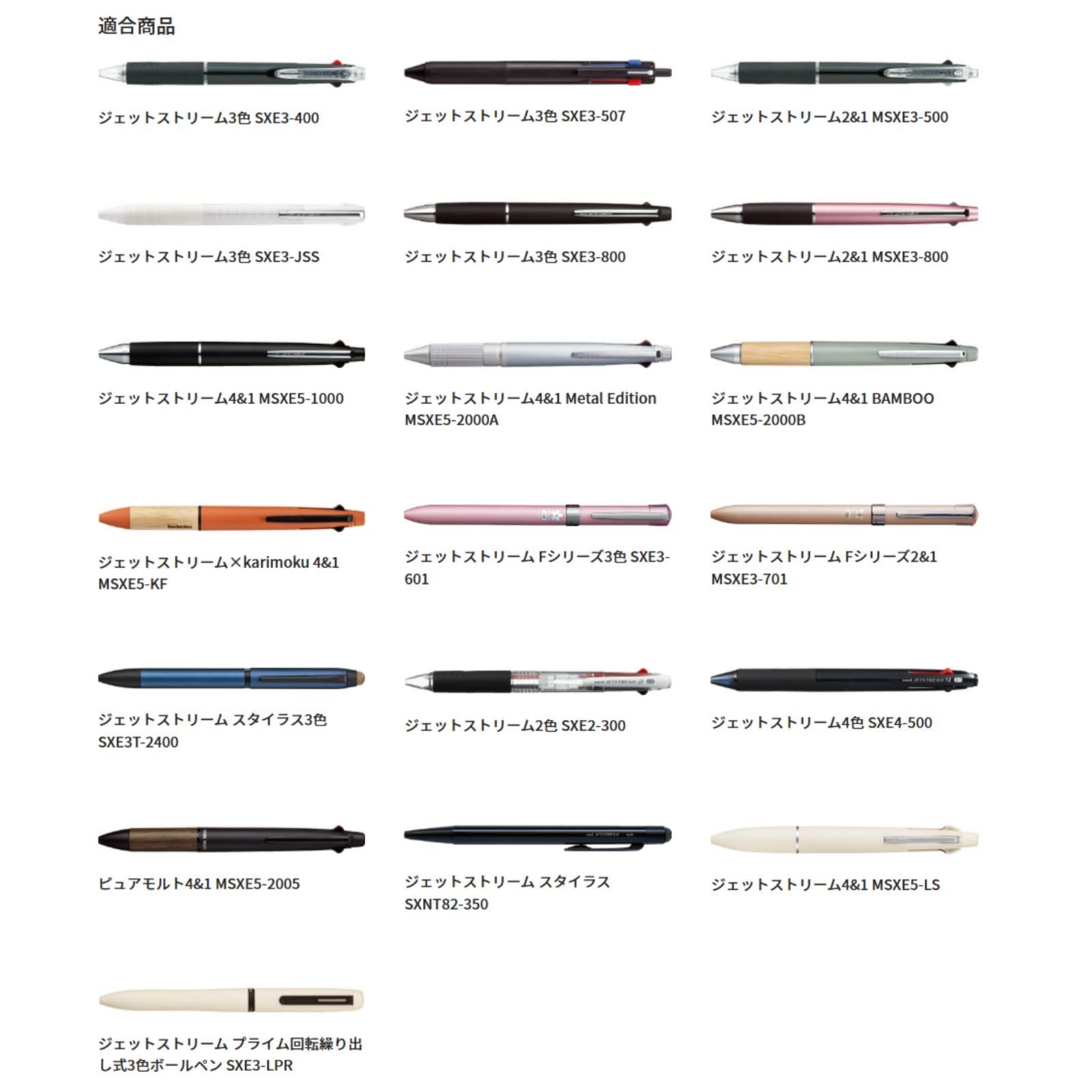 Jetstream ballpoint pen refills, 0.5mm, black, red, and blue – 1 of each color,