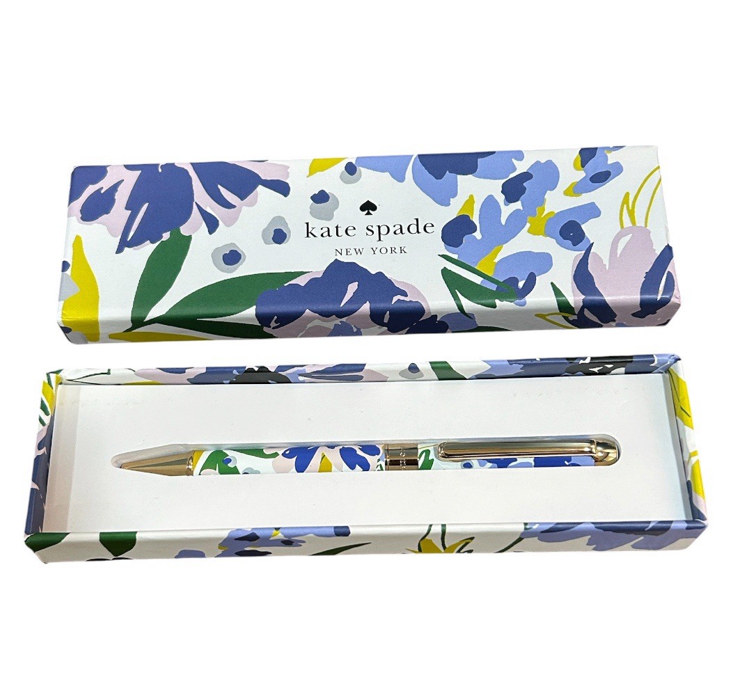KATE SPADE NIB Festival Flowers BALLPOINT PEN BLACK INK Very Good Condition