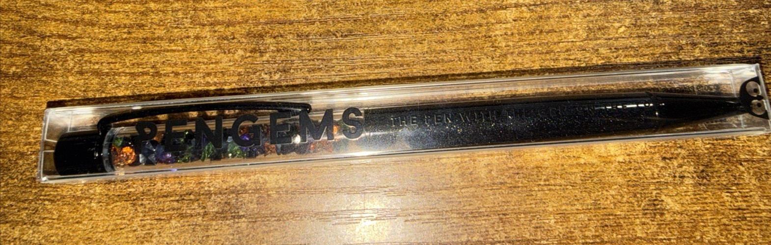 PenGems Pen with Gem – w/ Colored crystals & BOX Black w/ Black tip