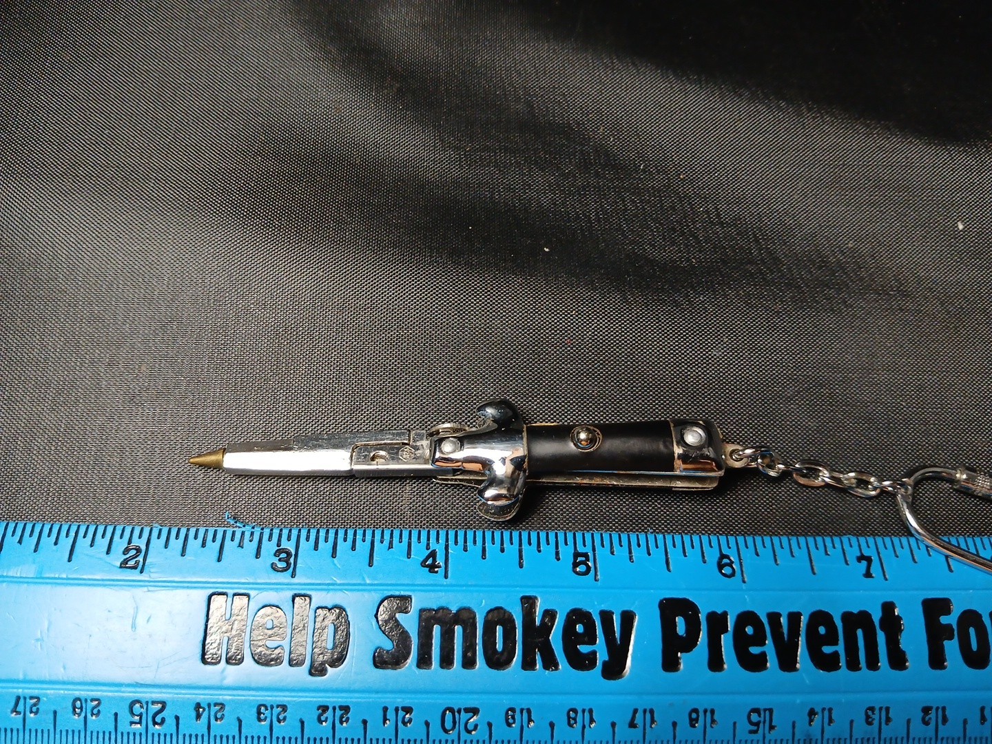Vintage Switchblade Style Keychain Ink Pen Mini Novelty Folding Pen