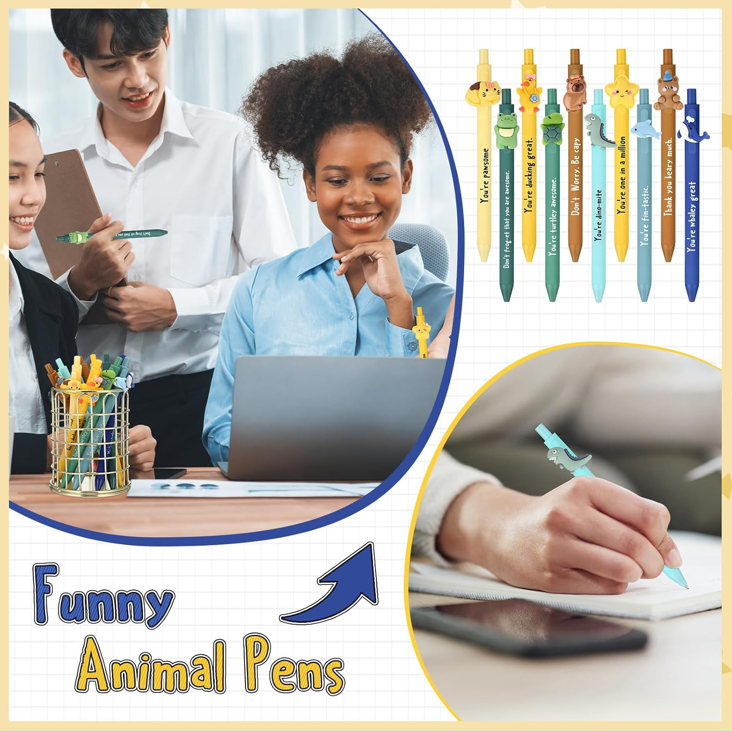 10 Pcs Inspirational Pens Bulk Graduation Gift Funny Motivational Ballpoint Pens