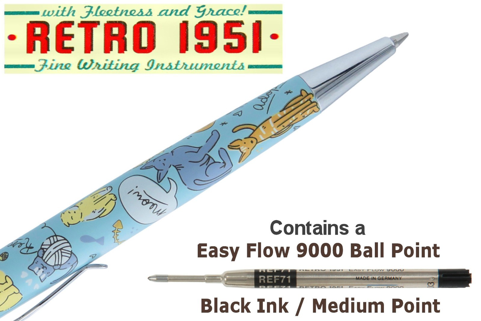 Retro 51 #VBP-2532 Cat Rescue #6 Twist Action Tornado Ballpoint Pen